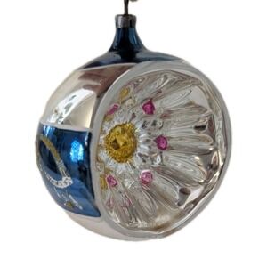 VTG Czechoslovakia Deep Single Indent Mercury Glass Christmas Ornament Reflector